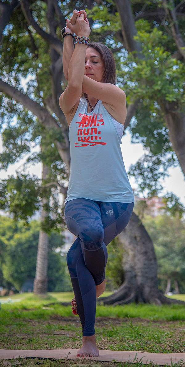 Garudasana in park