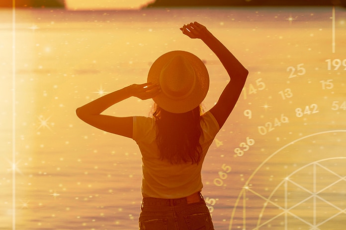 abstract-numerology-concept-with-woman-posing