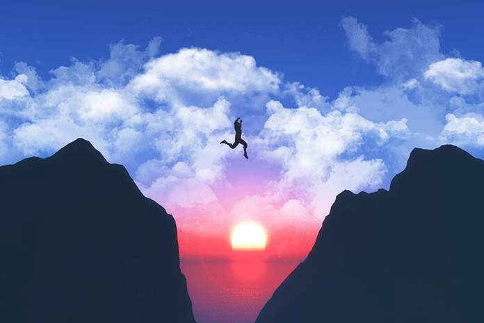3d-render-landscape-with-male-jumping-from-one-mountain-another