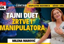 19.9. Besplatna radionica u Atma centru i online – Milena Marović: “Tajni duet žrtve i manipulatora”