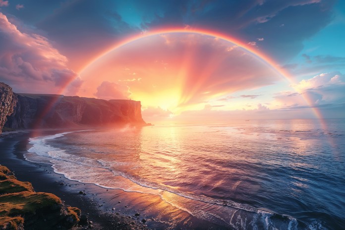 photorealistic-rainbow-with-countryside-nature-landscape